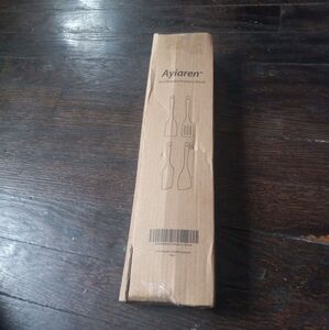 Ayiaren 4 Pc Wooden Spatula Wood Color Set Kitchen Utensil Cooking Tools...